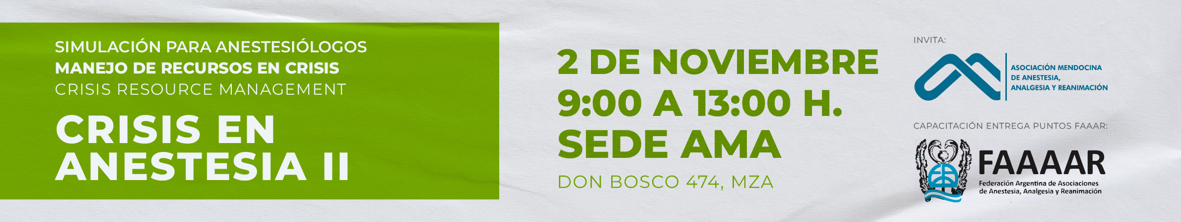 Curso de simulación Gestión de recursos en crisis - Crisis en anestesia II