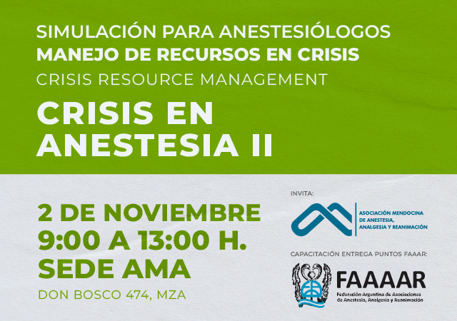 Curso de simulación Gestión de recursos en crisis - Crisis en anestesia II